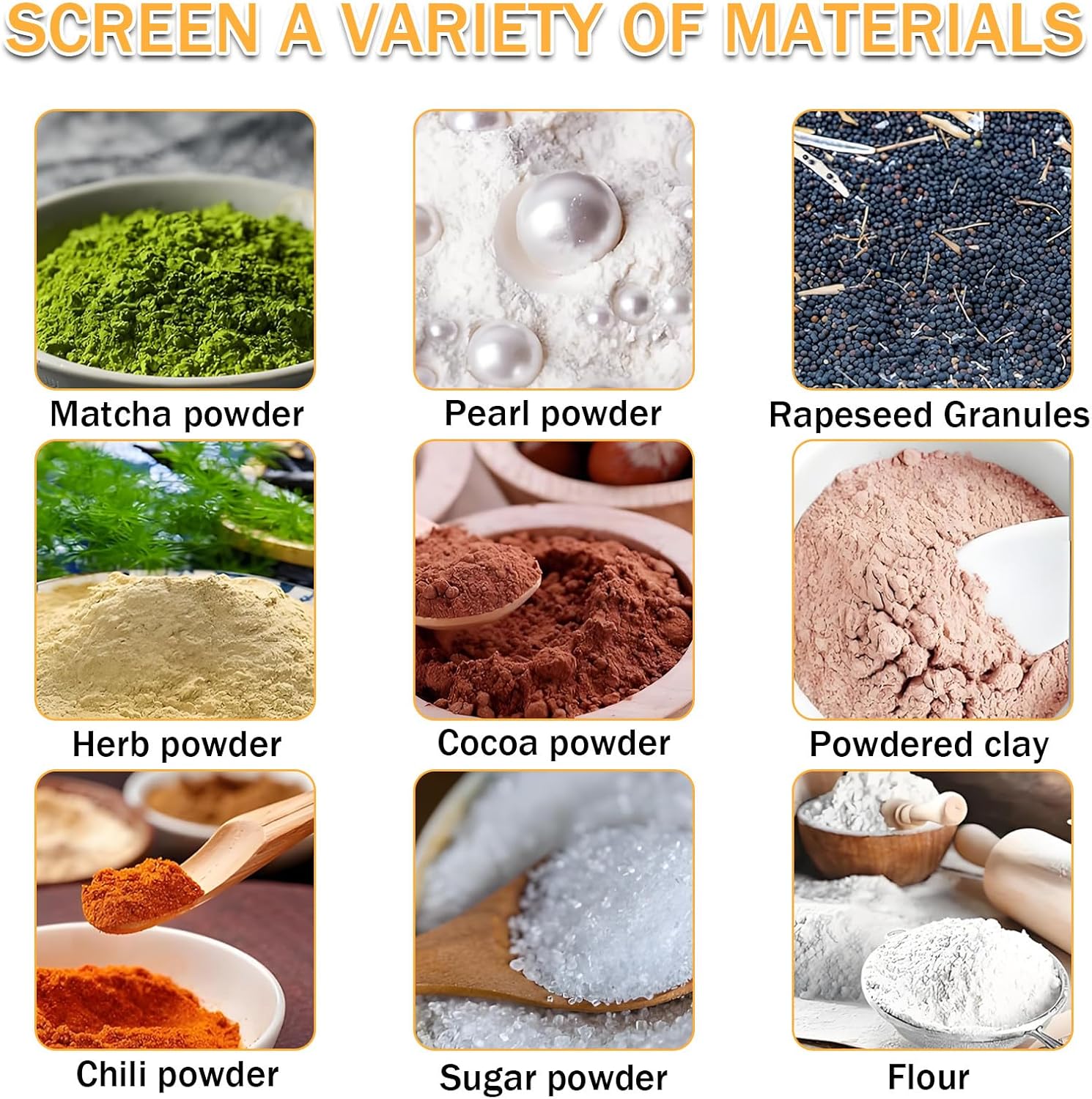 Compact Automatic Powder Sifter, Electric Vibrating Sieve Machine with 40/60 Mesh Screen for Small Batch Baking, Lab Use, and Home Kitchen 220V10cm-60mesh