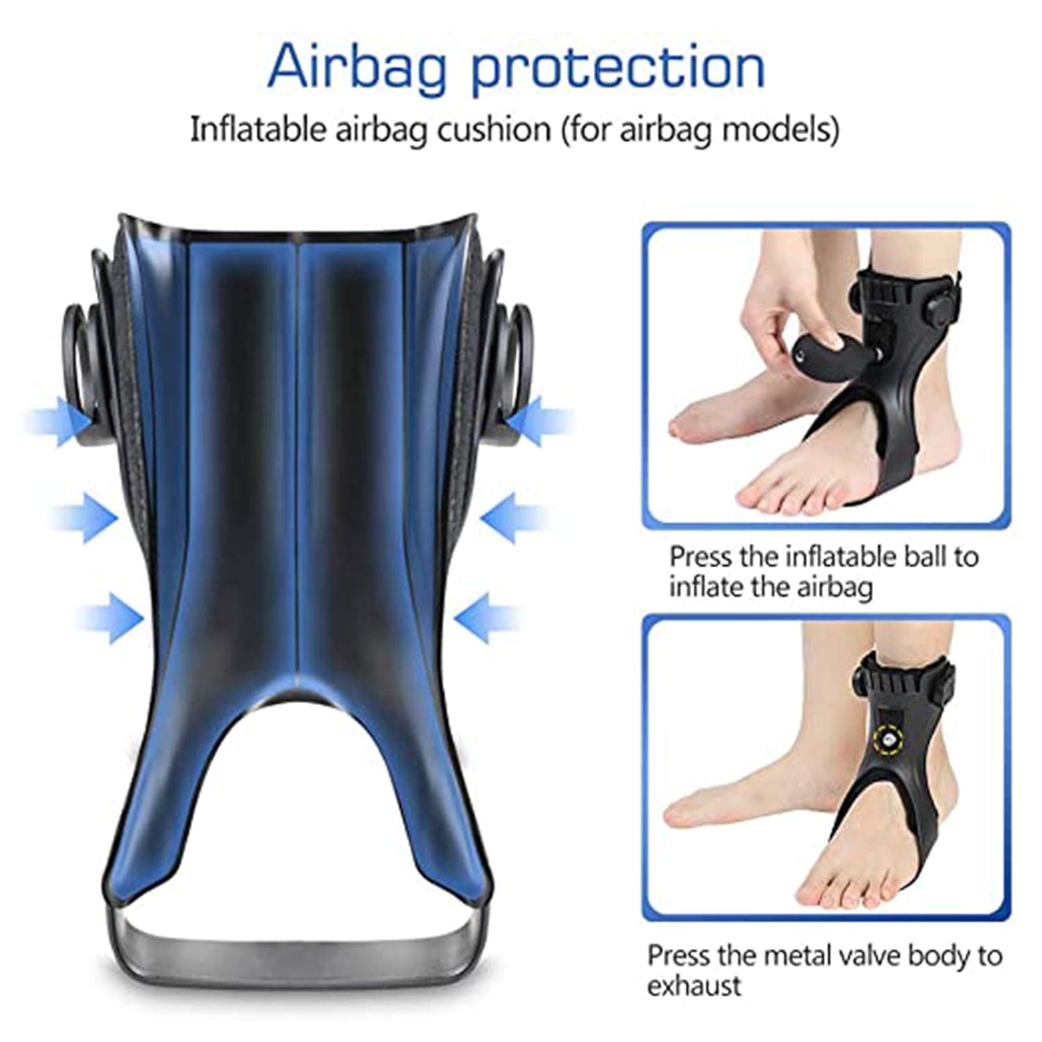 HUANGJUN Foot Drop Orthosis Drop Foot Support Brace Ankle Brace Ankle Splint for Sprains, Tendonitis/Women and Men,1 Pair,L