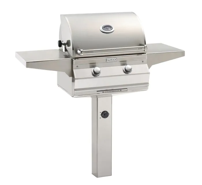Fire Magic Aurora A430s 24-Inch In-Ground Post Mount Gas Grill With Analog Thermometer, Natural Gas ( A430s-7EAN-G6)