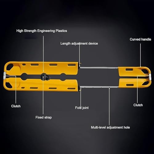 Portable Medical Emergency Stretcher - Folding Scoop Stretcher with Straps, 390lbs Load Capacity, Ideal for Ambulance & Fire Rescue, First Aid Equipment for Emergency Response