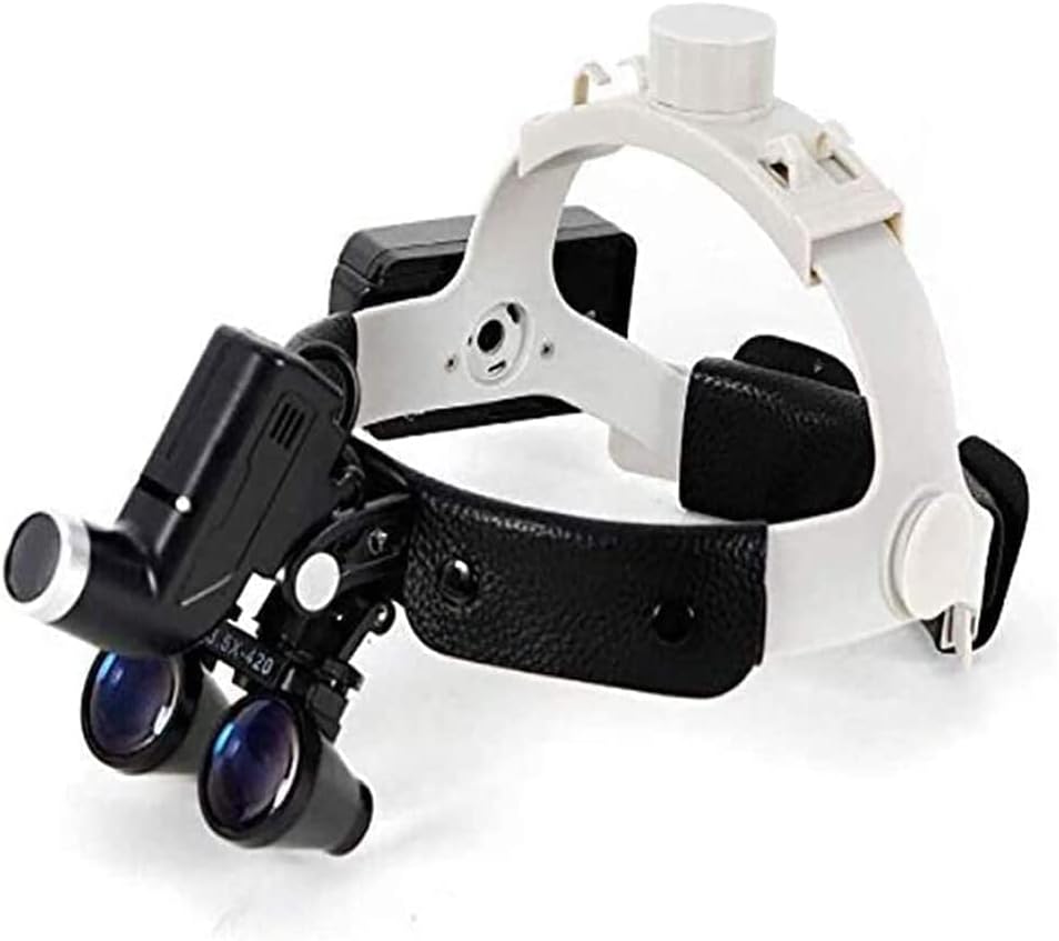 Dental Loupes Magnifying Glasses with Headlight - 2.5X & 3.5X Magnification, 420mm Medical Binocular Magnifier with for Surgical Use