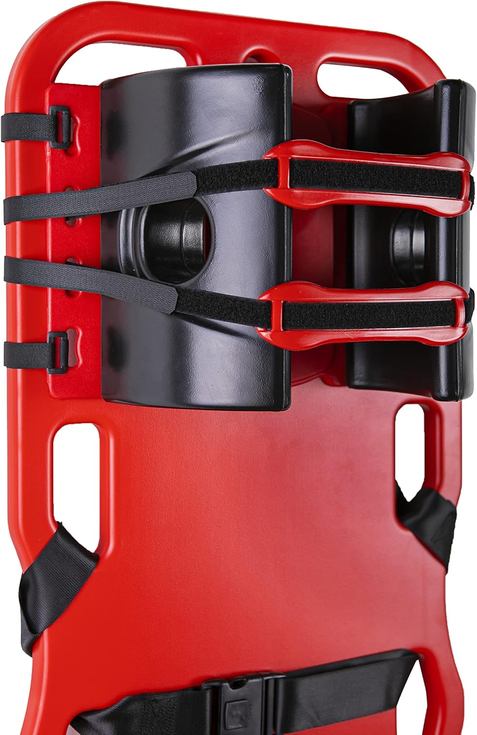 ARS Spine Board Stretcher, First Responder Medical Backboard Head Immobilizer Unit and Spider Straps, EMT Supplies and Equipment for Patient Transfer (Red)