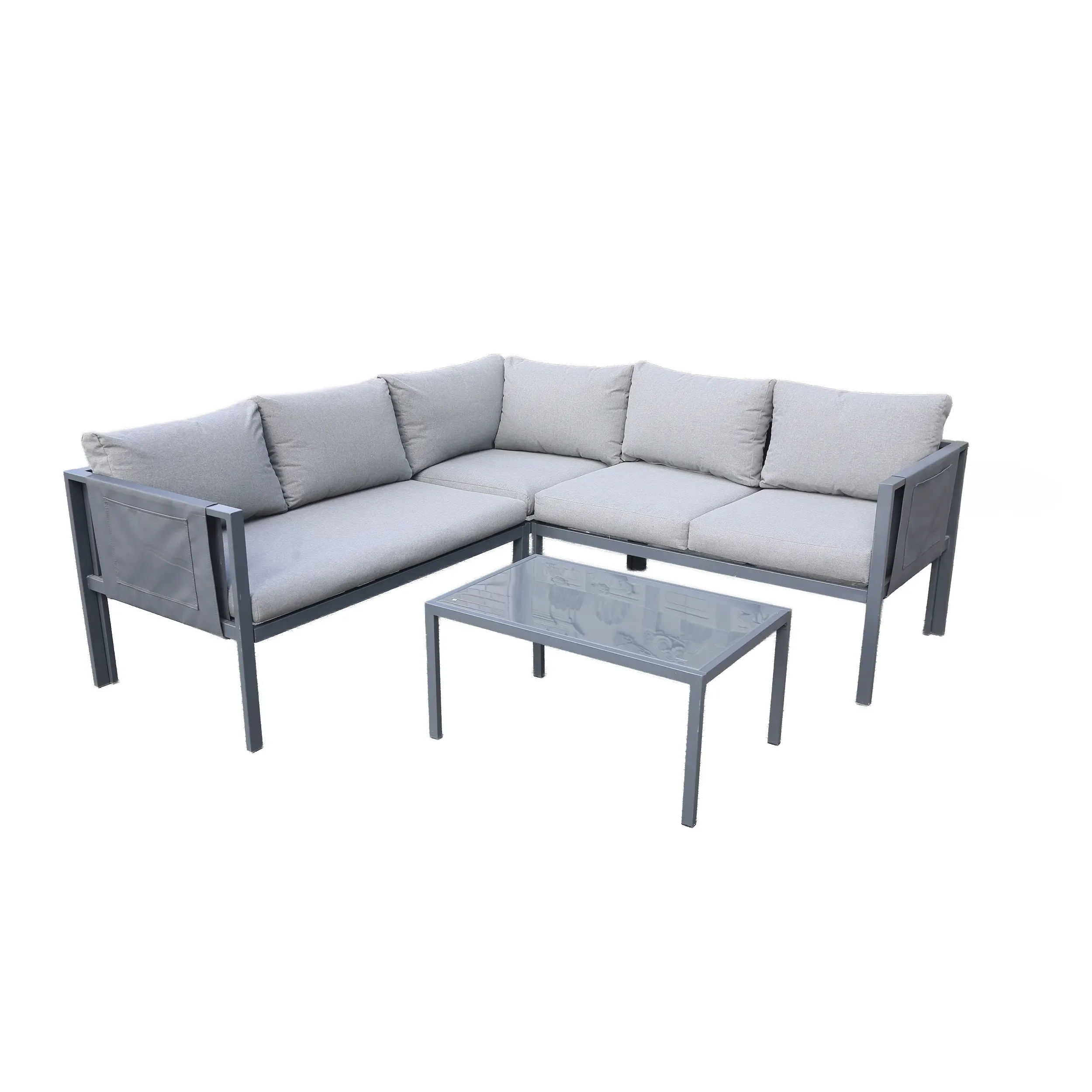Deko Living 5 Piece Seating Outdoor Gray Sofa and Table Set (COP30016)