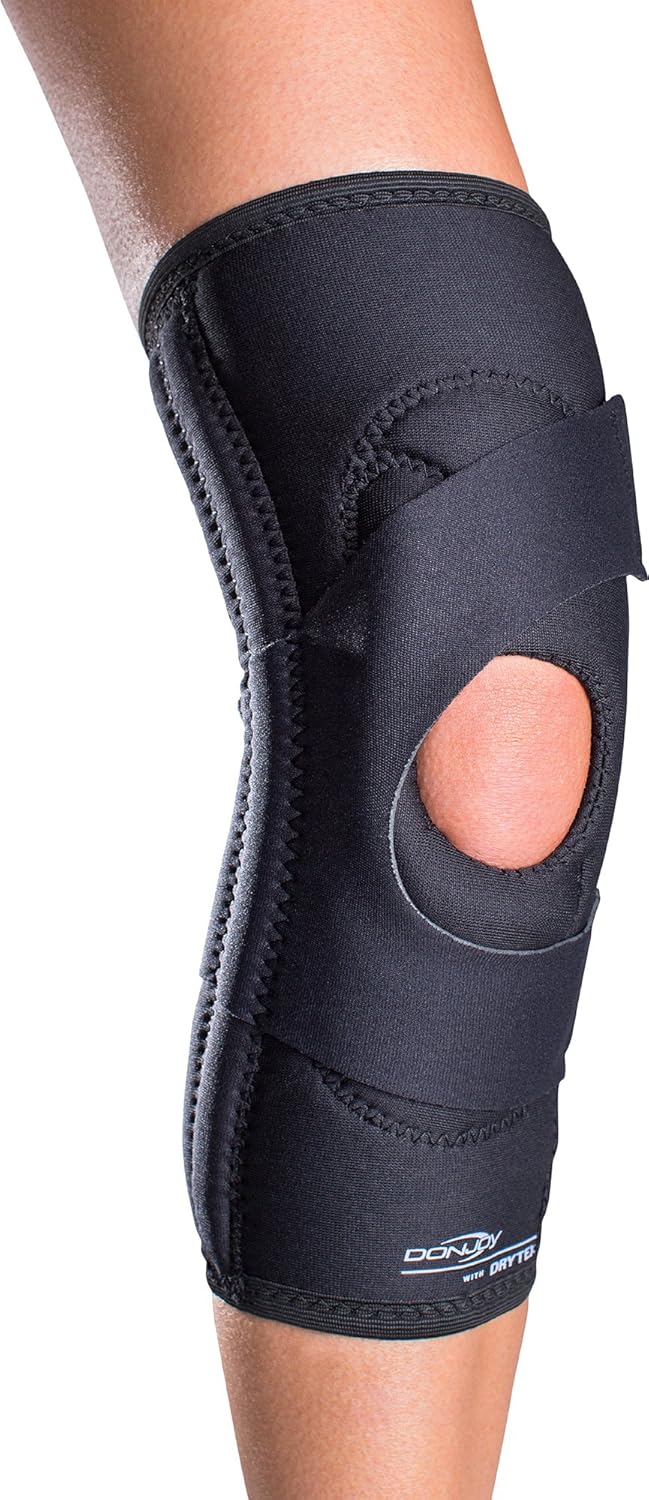 DonJoy Lateral J Patella Knee Support Brace with Hinge: Drytex, Right Leg, Medium