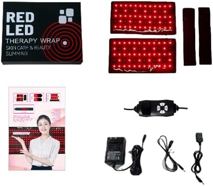 2Pcs Infrared Red Light Thera-py Arm Belt, 660nm and 850nm Red Light Thera-py Arm Wrap with Timer & Brightness Setting Red Light Arm Pad for Arm Knee Shoulder Joints Muscle Pain Relief