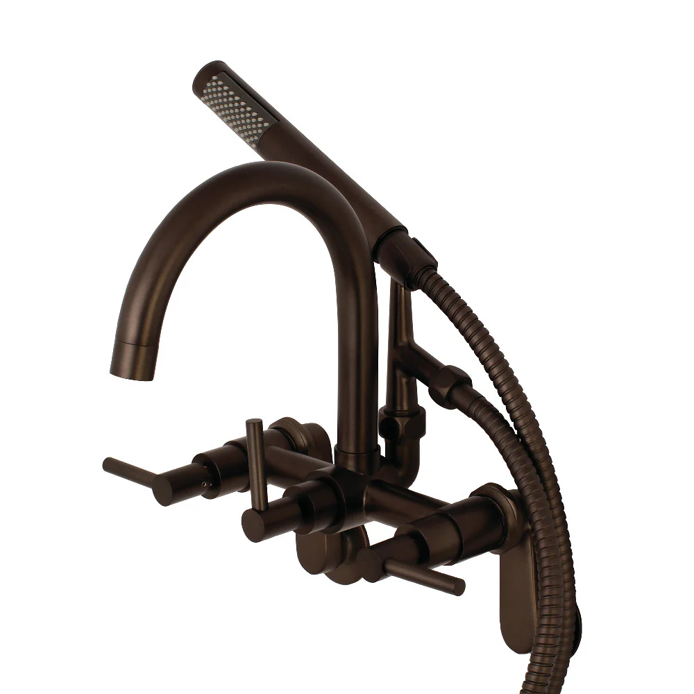 Kingston Brass Aqua Vintage Concord 7-Inch Adjustable Wall Mount Tub Faucet, Oil Rubbed Bronze (AE8155DL)