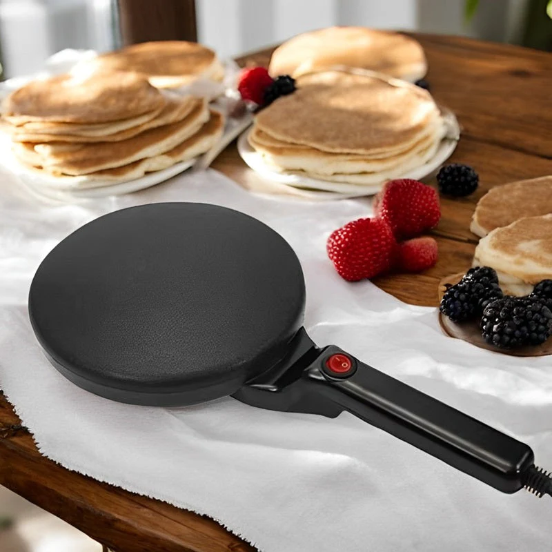 Electric 8-Inch Non-Stick Crepe Maker with Cool-Touch Handle