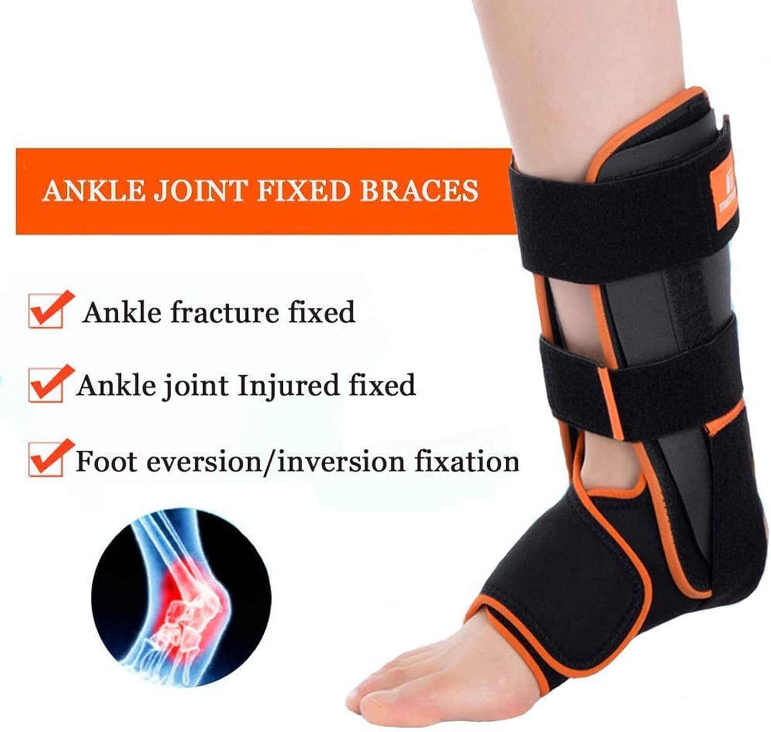 Ankle Stabilizer Brace Stabilizing Stirrup Splint for Sprains Tendonitis Post-op Cast Ankle Support Brace for Ankle Sprains Suitable for Men and Women Injury Protection