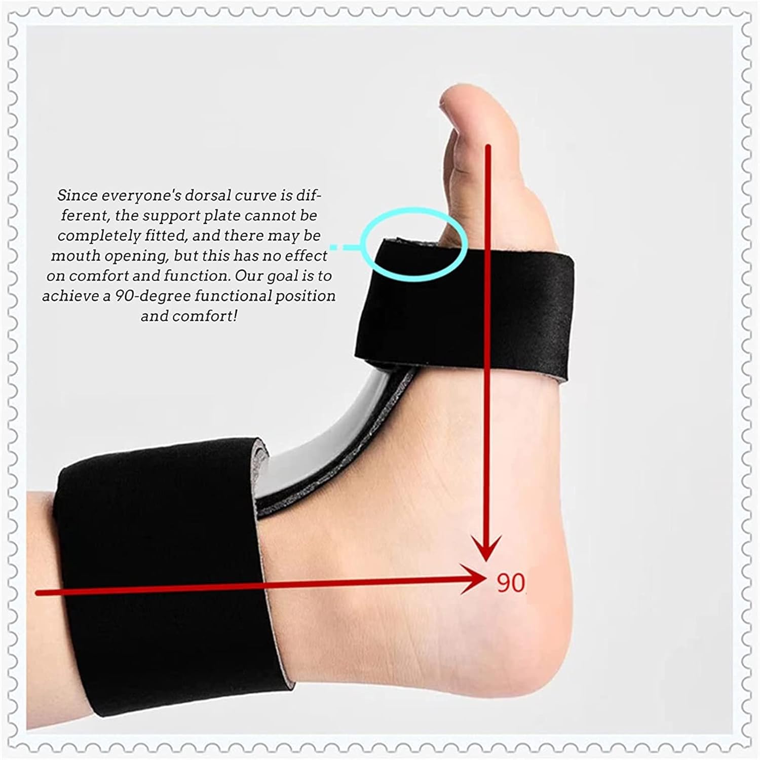 ZR98US Children Plantar Fasciitis Night Foot Drop Orthosis Comfort Soft Joint Fracture Recovery Tool Tendonitis Brace Splint Suitable for Ankle Support Protection,Black,Black