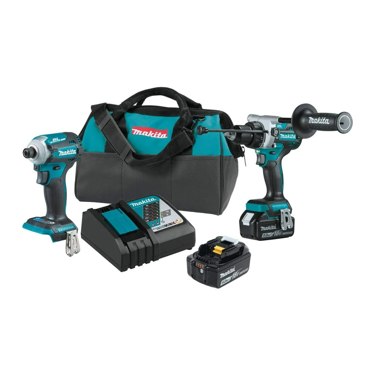 Makita 18V LXT Lithium-Ion 5.0Ah Brushless Cordless 2-Piece Combo Kit