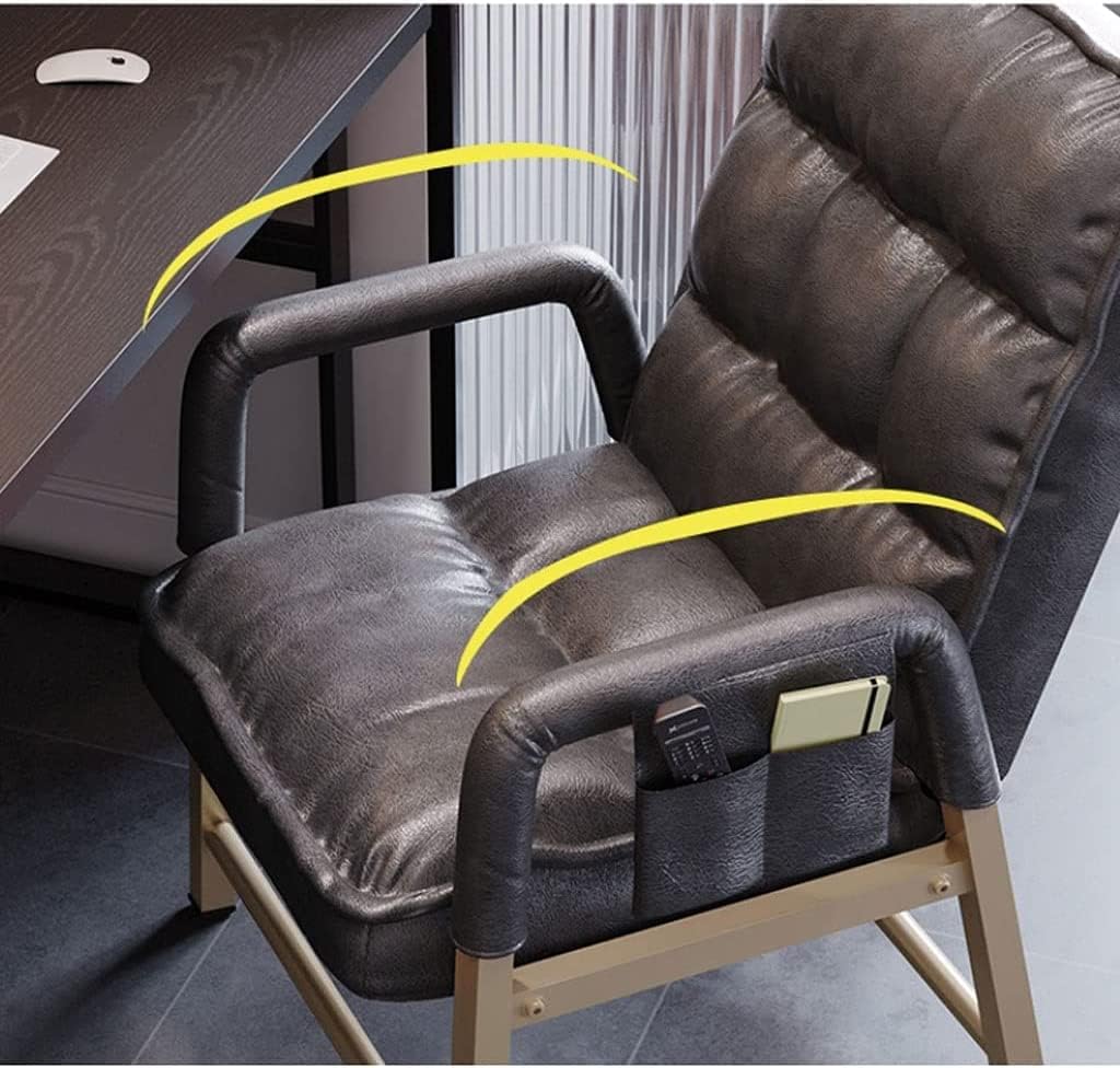 Ergonomic Executive Office Chair with Thickened Sponge Seat Cushion Armrests and Lumbar Support for Home Office Computer Desk Use Comfortable High Back Desk Chair for W(Beige (Cloth)