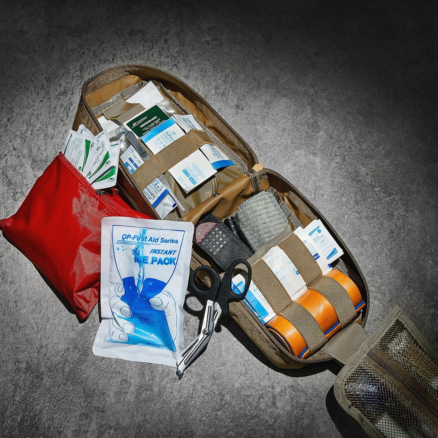 CareTac IFAK Trauma & First Aid Kit with CAT Gen 7 Tourniquet – Military-Grade Tactical Medical Kit Includes Israeli Bandage, Chest Seal, Splint & CPR Mask for Bleed Control, Gunshot Wounds & More