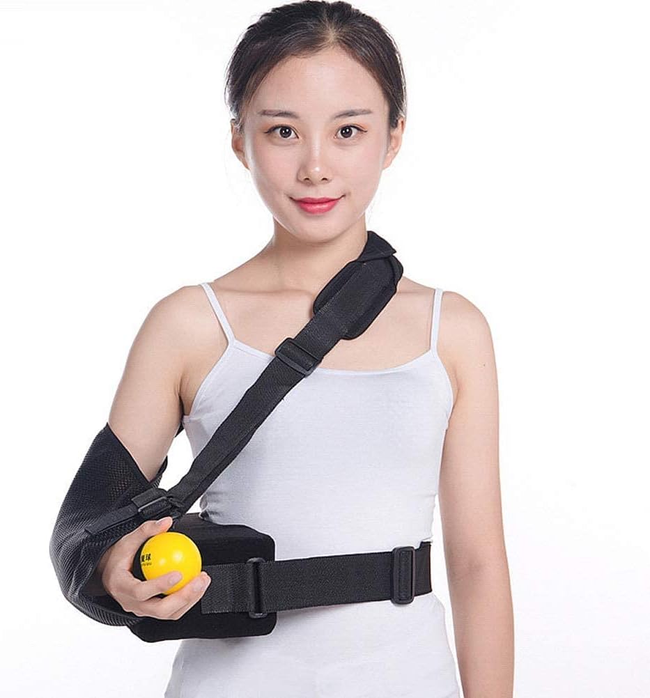 Arm Sling, Adjustable Breathable Shoulder Abduction with Pillow Arm Sling with Armrest Cushion Pads Arm Brace Support, for Subluxation, Dislocation, Sprain, Strain