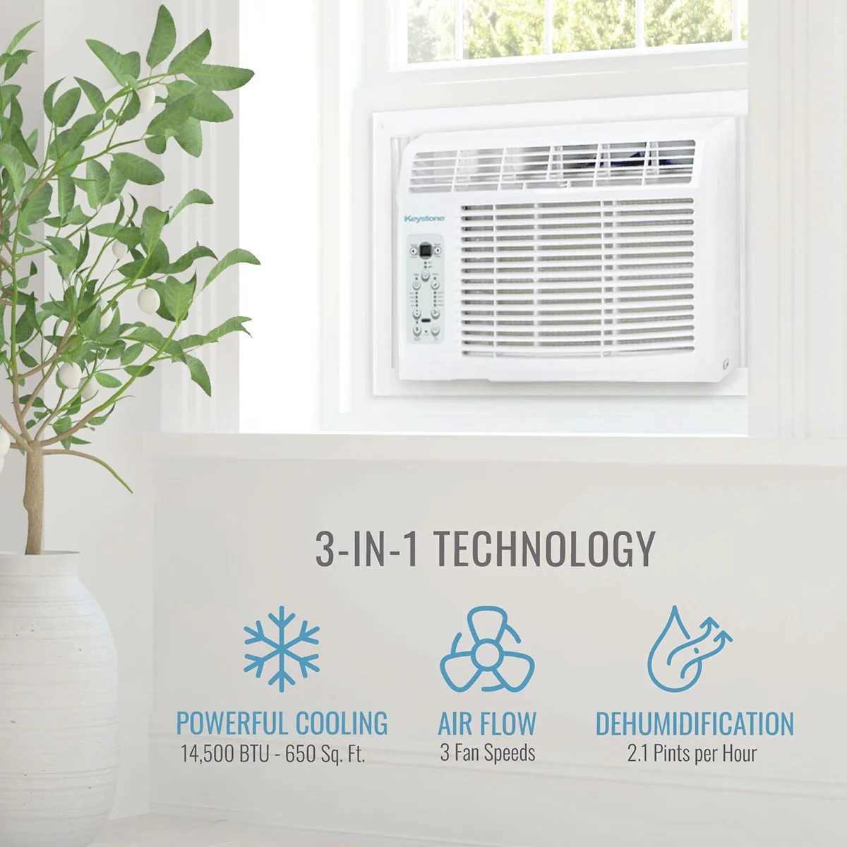 Keystone 14,500 BTU 115V Window Air Conditioner