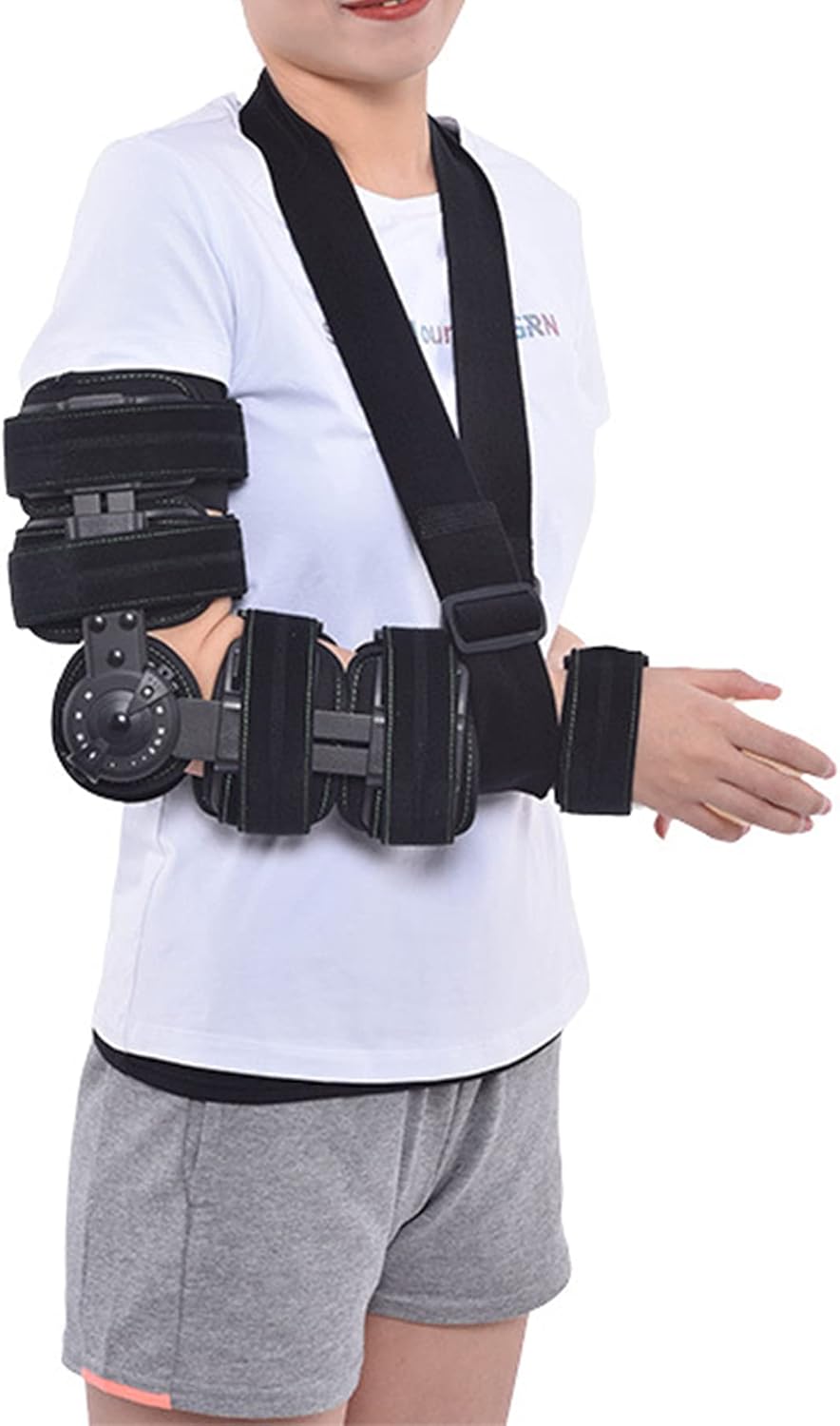 Hinged ROM Elbow Brace for Dislocated Arm Injury Recovery Pain Relief Adjustable Elbow Splint Immobilizer for Post Elbow Brace Stabilizer Splint Arm Injury Recovery Support