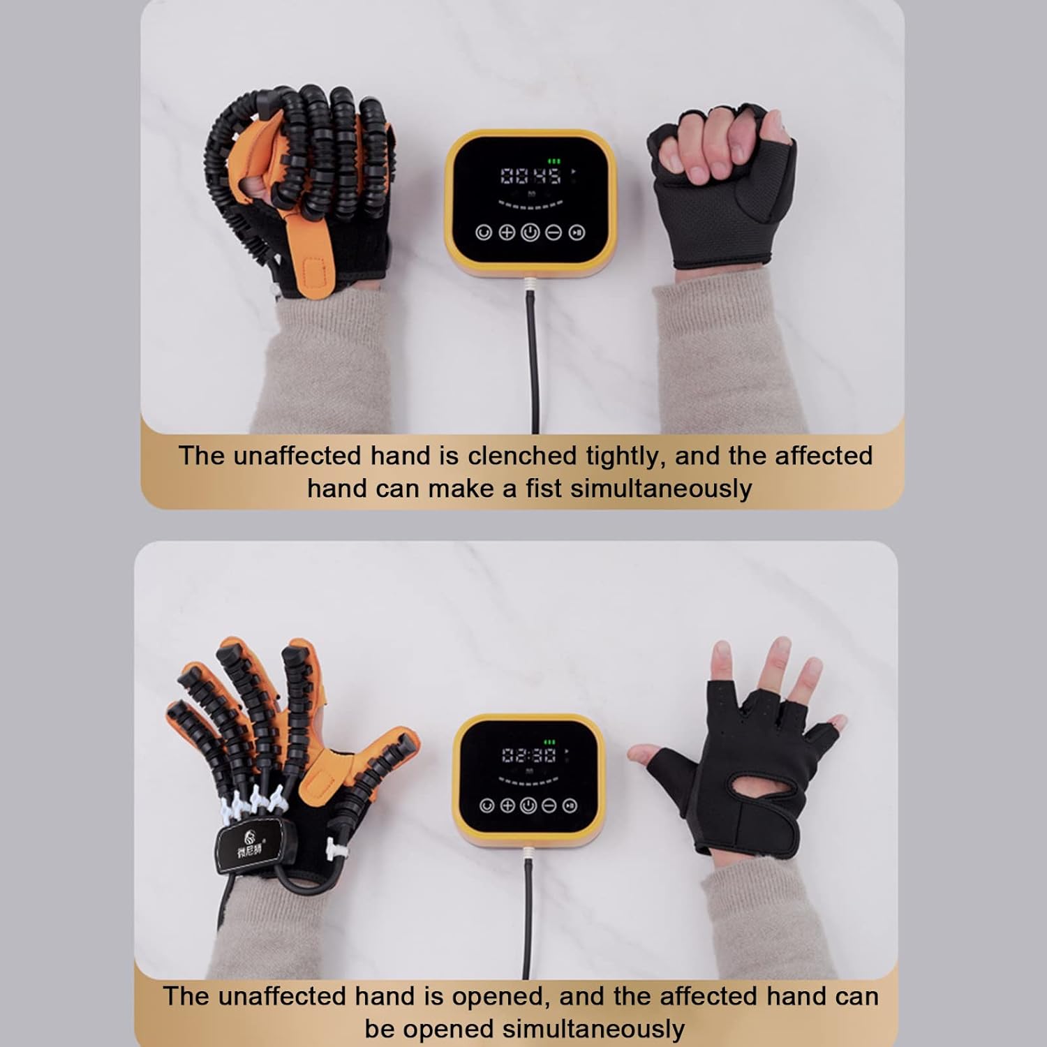 Stroke Hemiplegia Rehabilitation Robot Gloves, Finger Pain Relief, Patients with Hand Dysfunction Rehabilitation Training, Finger Orthosis,M-Right Hand