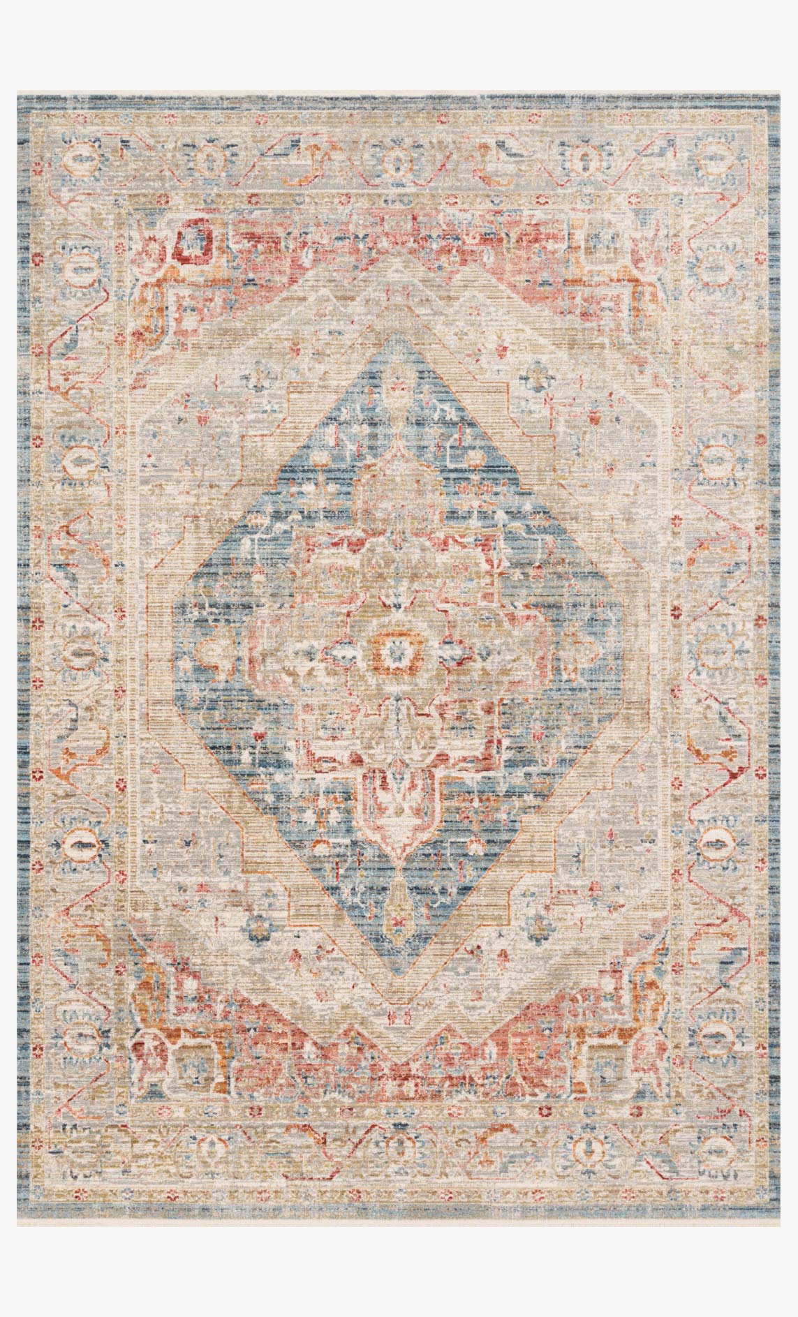 Loloi Claire Collection - Traditional Power Loomed Rug in Blue (CLE-04)