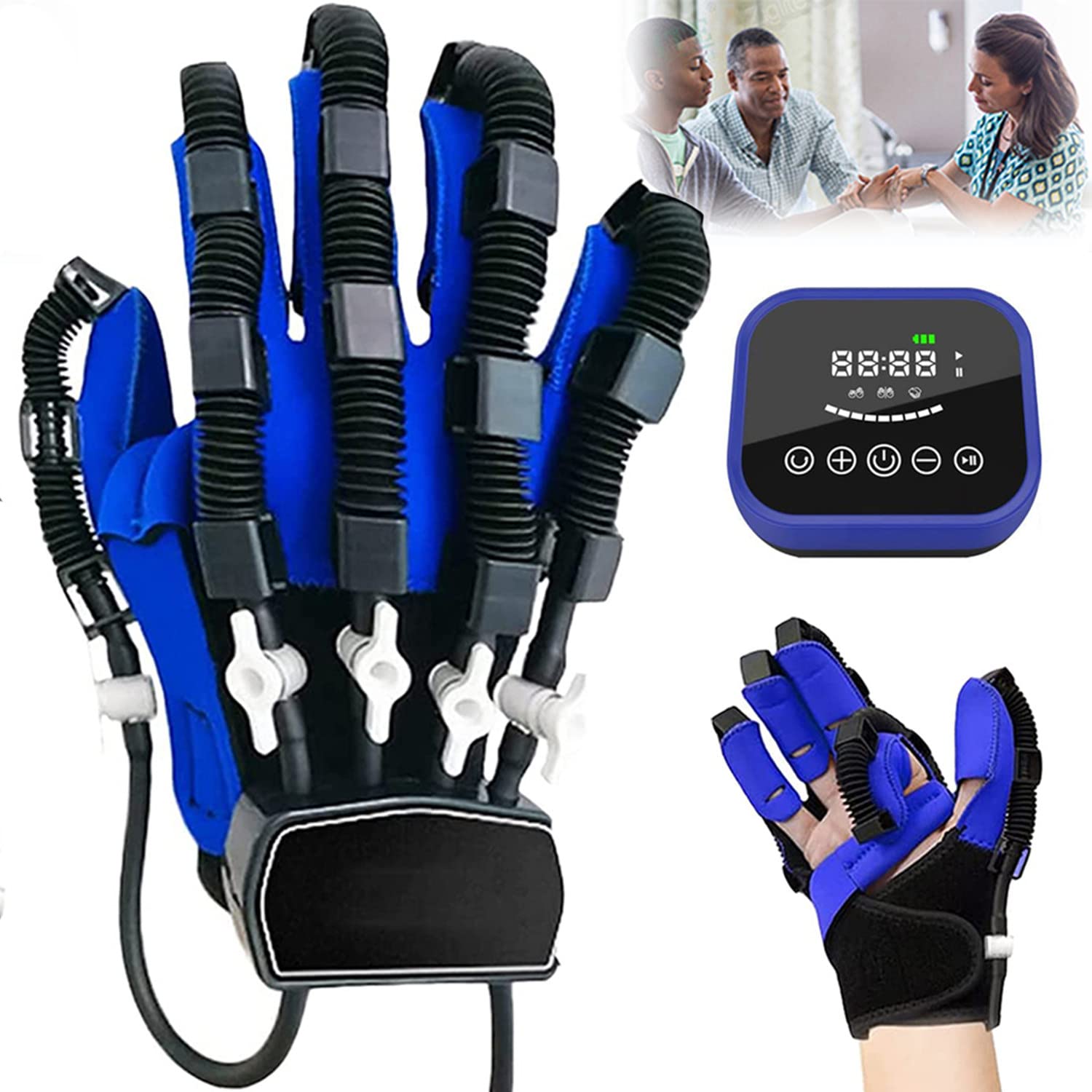 Rehabilitation Robot Glove, Finger Training Rehab Orthotics Rehabilitation Gloves Orthoses Stroke Hand Splint Assistive Gloves Training Equipment for Hand Function Recovery,