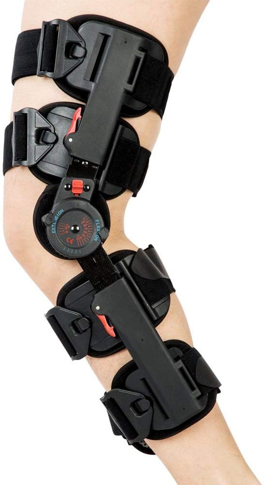 kefit Hinged Knee Brace Rom, Knee Support for Torn Acl, Meniscus Tear, Pcl, Surgery Recovery, Adjustable Post Op Knee Immobilizer, Leg Stabilizer for Man and Women
