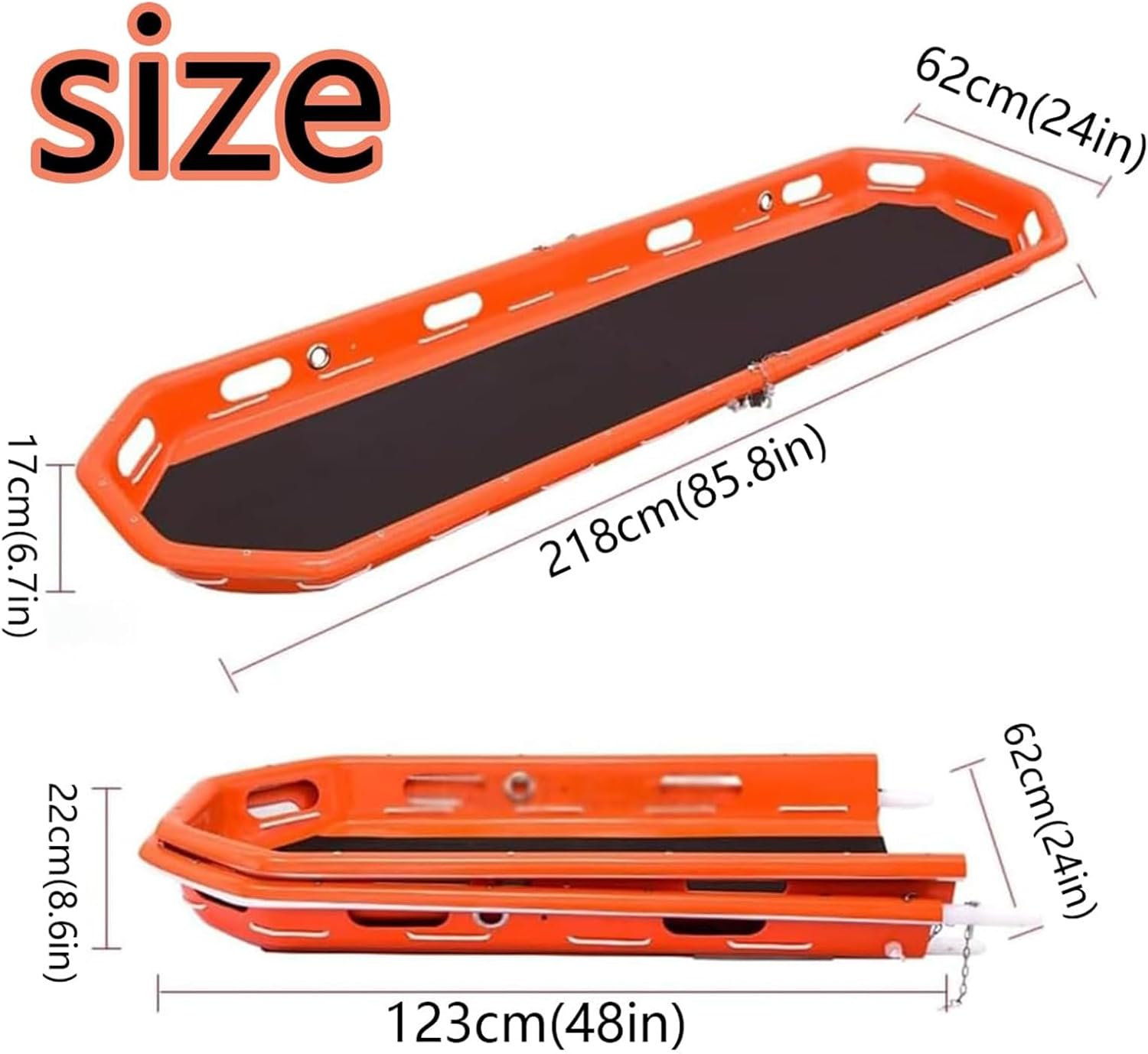 Aluminum Emergency Basket Stretcher, Lightweight Separable and Folding Rescue Stretcher with Lifting Bridle, High Strength for Ambulance and Helicopter Use