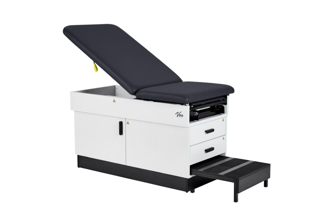 Slim Line Medical Exam Table, Black, 420 lbs Weight Capacity (Stirrups NOT Included)