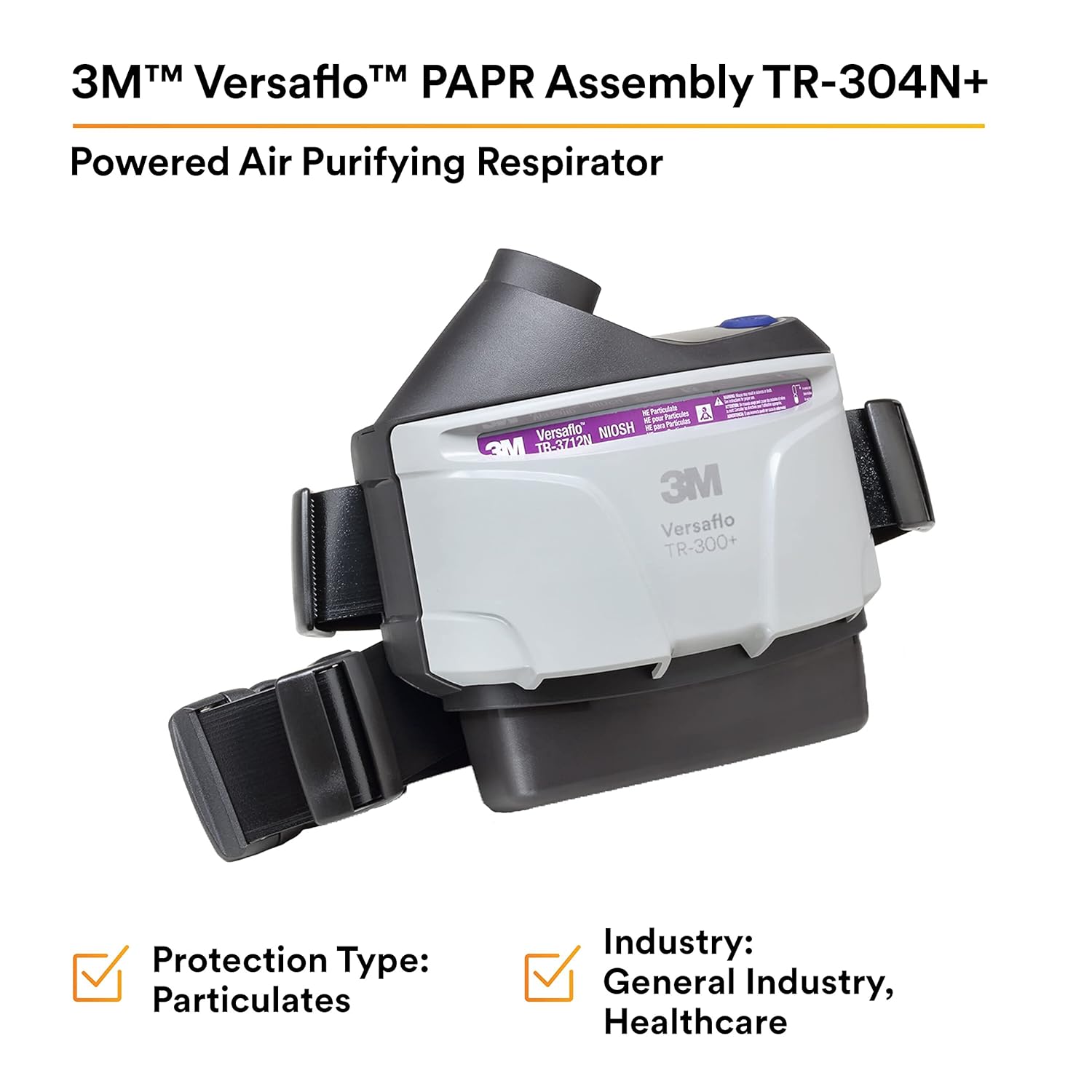 3M Versaflo PAPR Assembly TR-304N+; with Easy Clean Belt and High Capacity Battery; 1 ea/Case