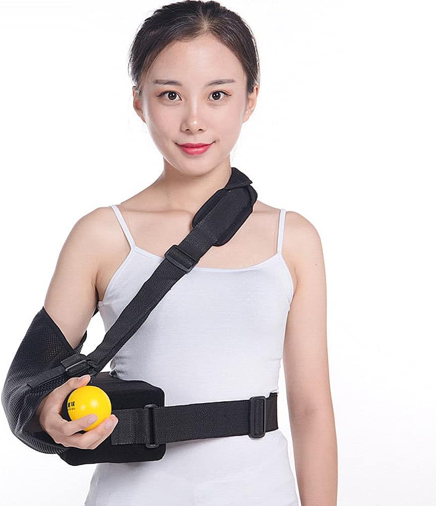 Shoulder Abduction with Pillow Adjustable Arm Sling with Armrest Cushion Pads Arm Brace Support Pain Relief,Left