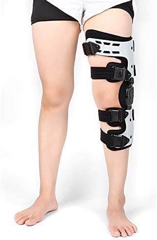 HUANGJUN HingedKnee Brace, Adjustable Post Op Patella Brace Support Stabilizer Pad Orthosis Splint Wrap Medical Orthopedic Guard Protector