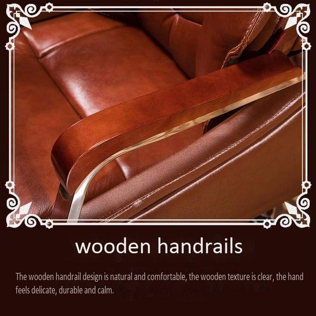 High-Back Leather Executive Swivel Adjustable Swivel Office Desk Chair with Armrests Lumbar Support Desk Ergonomic Chair Leather Business Backrest Chair Ergonomic Design Office Chair (Coffee )