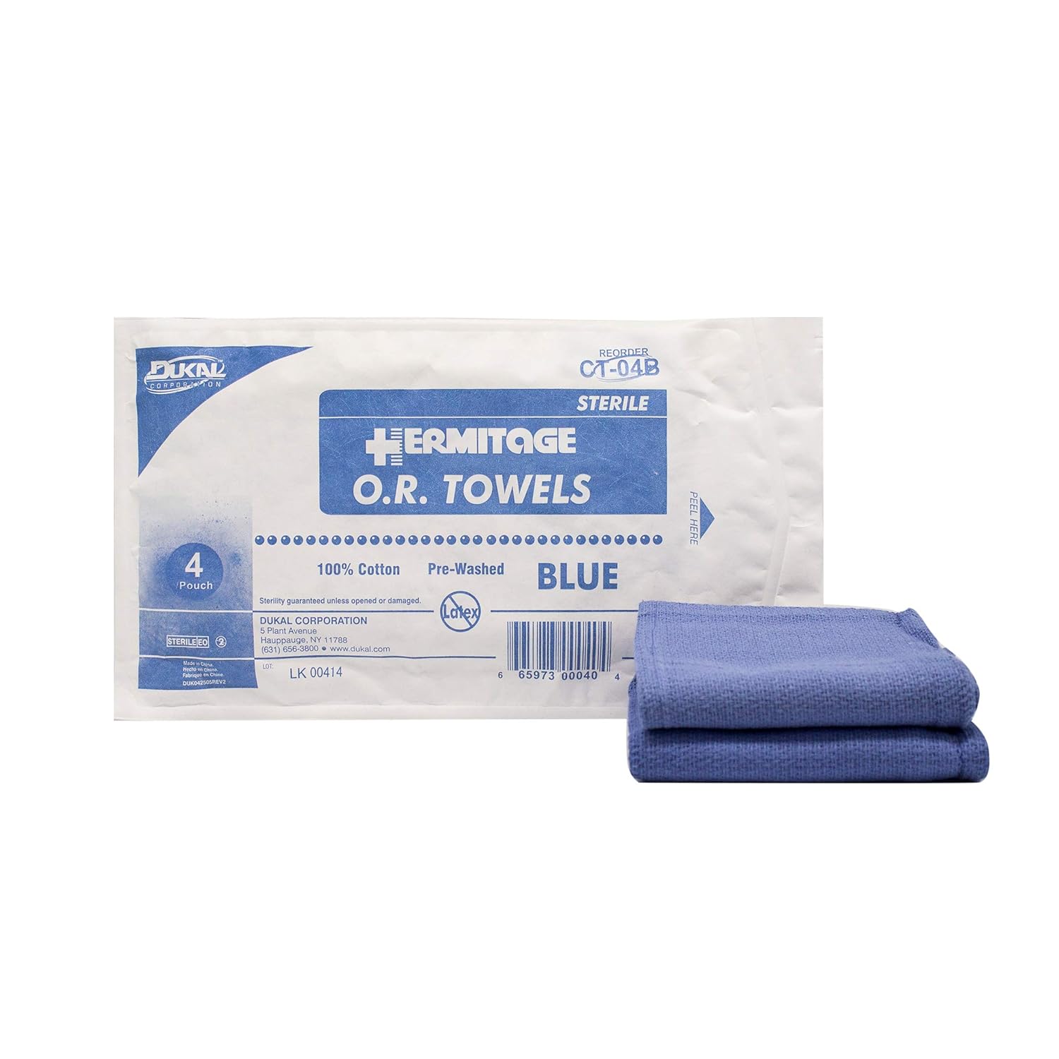 DUKAL CT-04B OR Towel, CSR Wrap, Softpack, Sterile, 16