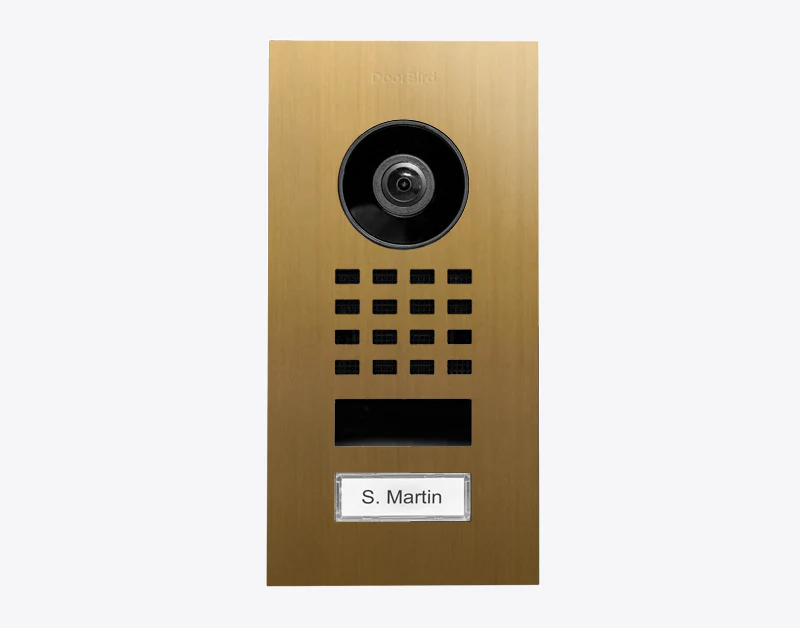 DoorBird D1101V Flush-Mount IP Video Intercom in Gold