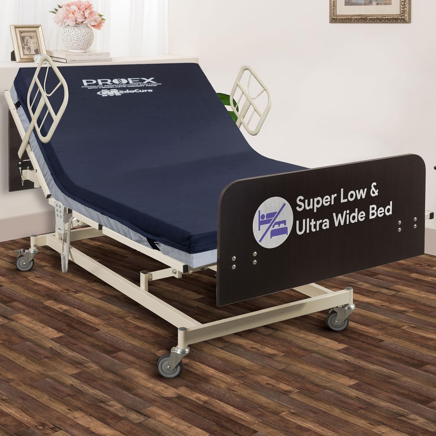 Ultra Wide Adjustable Hospital Bed with 42