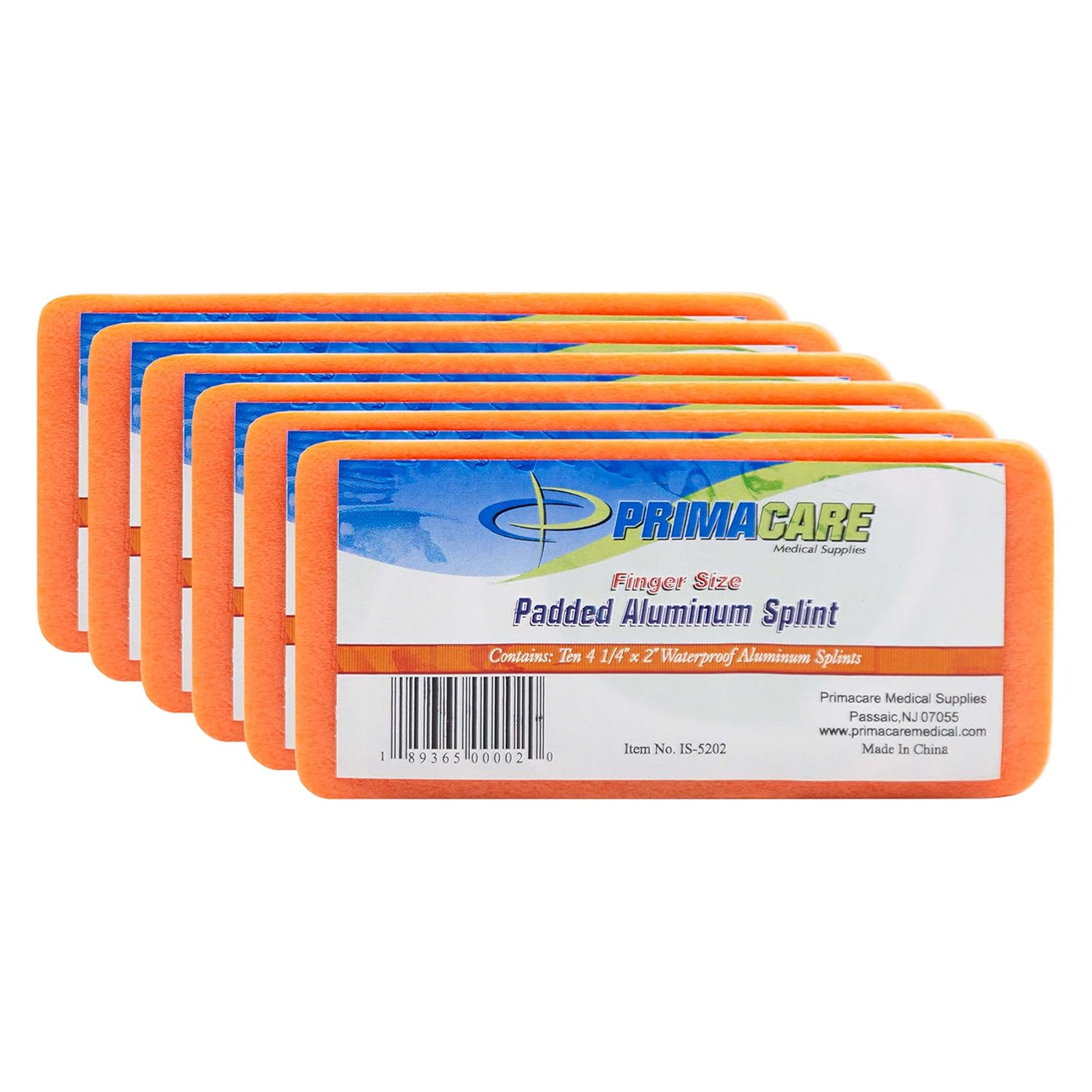 Primacare CSIS-5202 Aluminum Padded Finger Splint, 12 Packs of 10= 120 Units