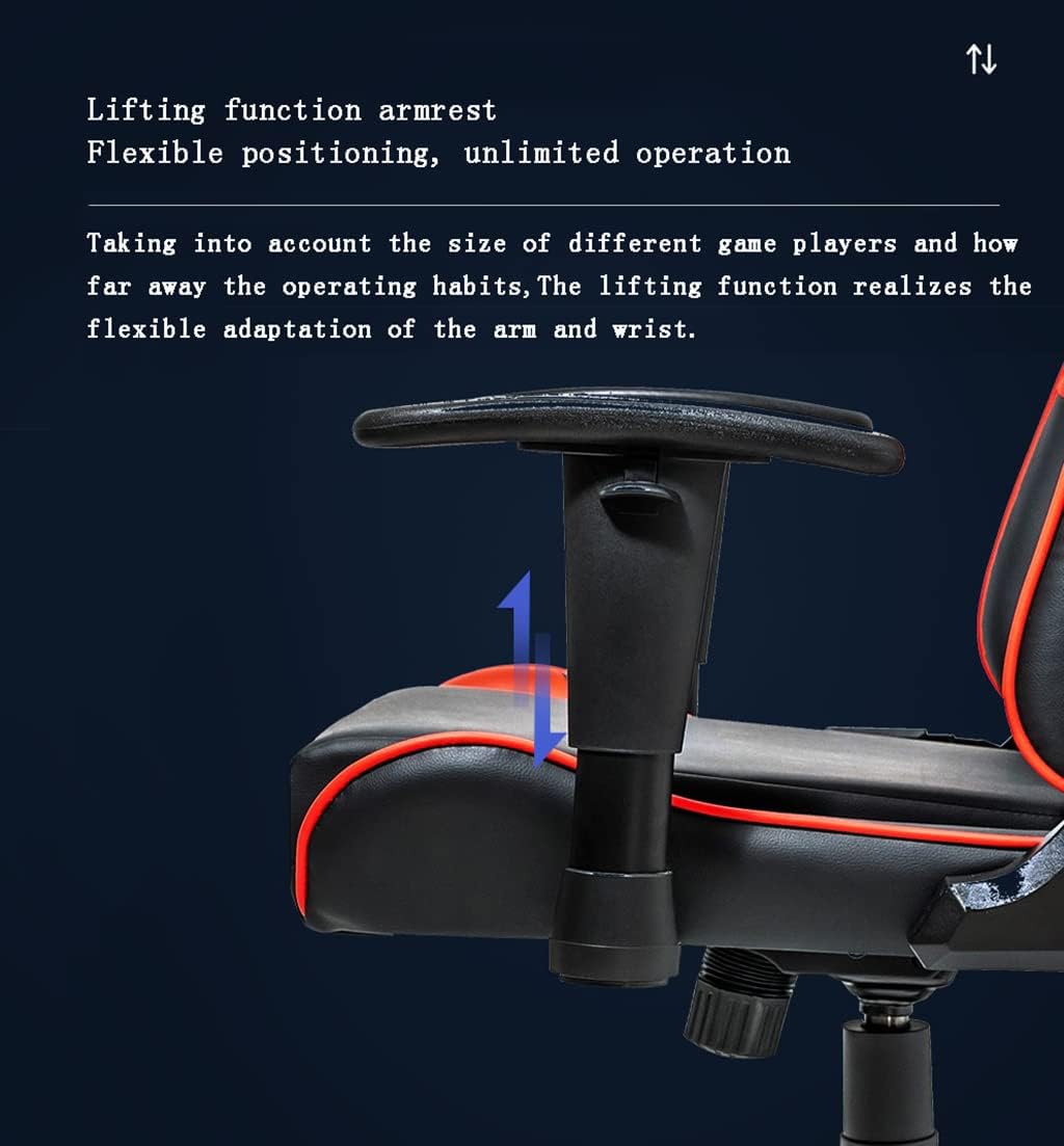Video Gaming Chair Racing Recliner,Swivel Racing Chair with Adjustable Armrest Ergonomic Pu Leather Executive Computer Chair Lumbar Support Comfortable Anniversary Vision,Red