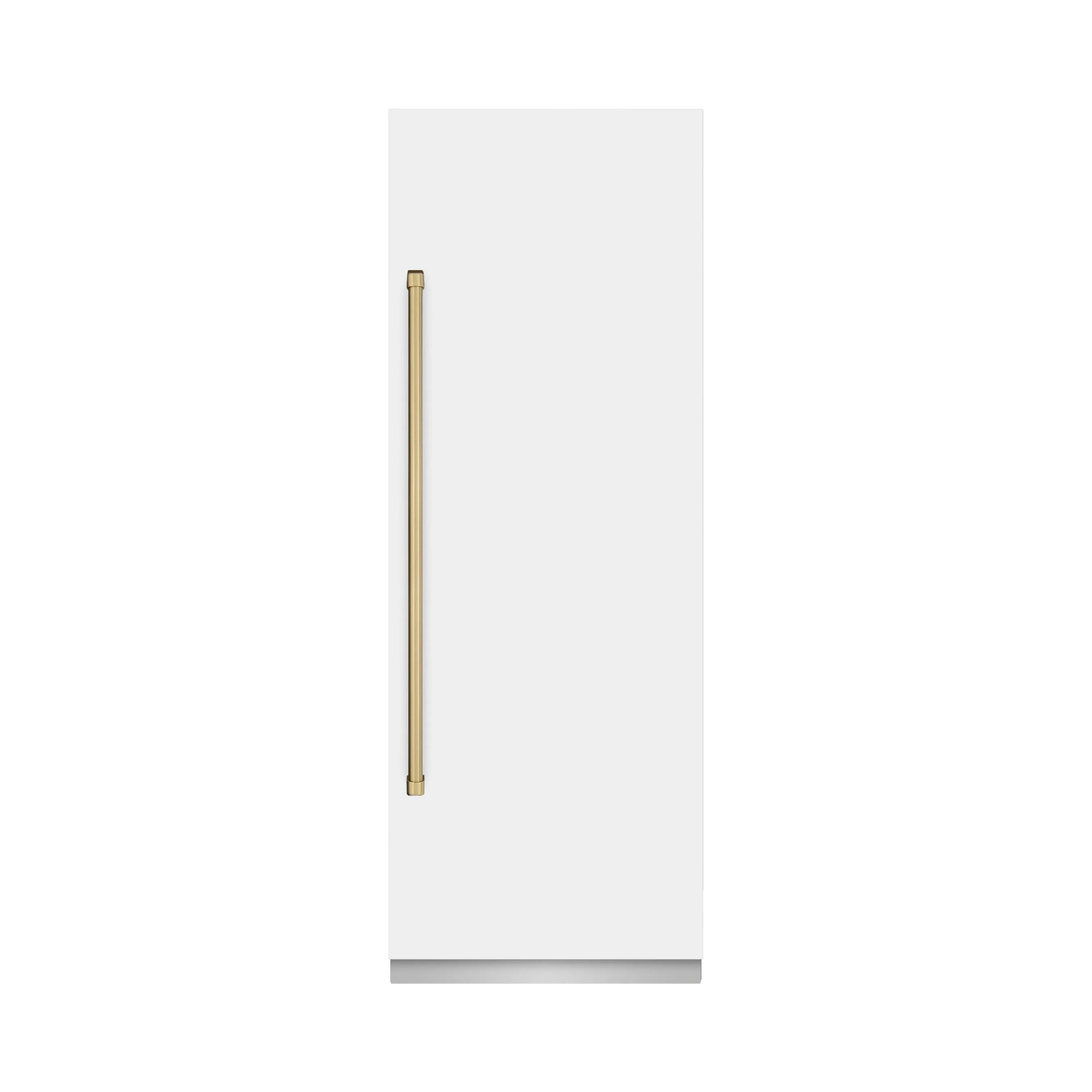 ZLINE Autograph Edition 30-Inch 16.7 Cu. Ft. Column Refrigerator in White Matte with Graphite Gray Interior and Champagne Bronze Accents (RCRVZ-WM-30-CB)