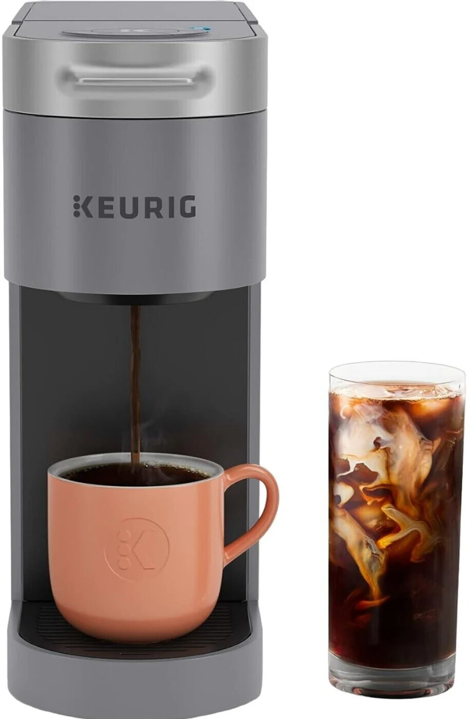 Keurig K-Slim + ICED Single Serve Coffee Maker, Brews 8 to 12oz. Cups, Gray