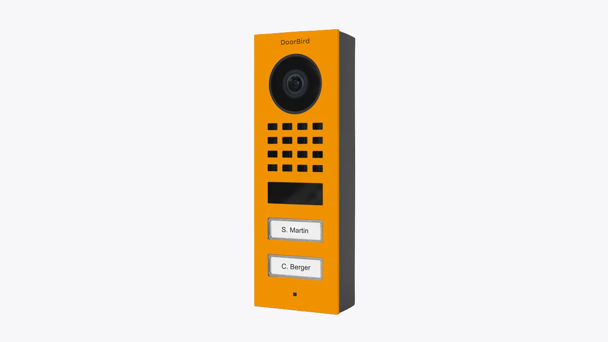 DoorBird D1102V Surface-Mount IP Video Door Station in Sun Yellow, RAL 1037