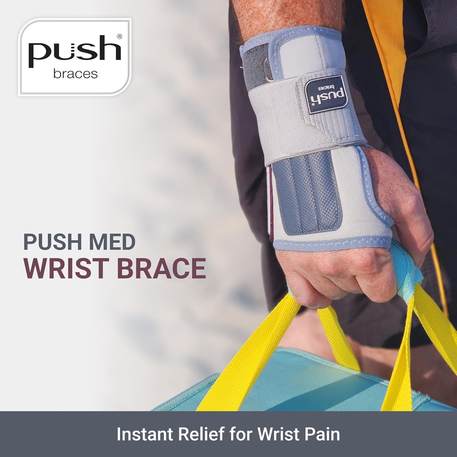 PUSH Med Wrist Brace – Sleek Wrist Support with Maximum Immobilization Commonly Used as a Carpal Tunnel Night Splint for Sleeping (Left Size 3)