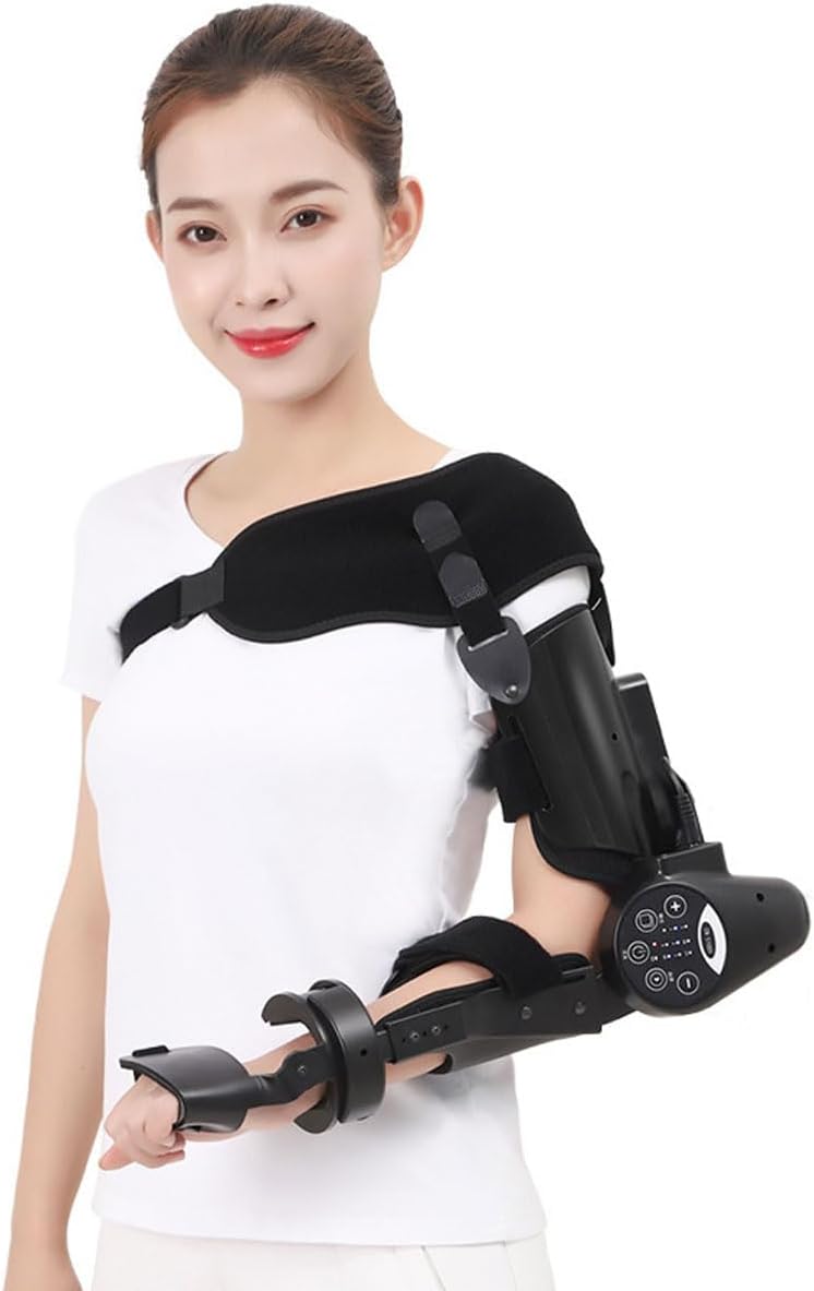 Electric Elbow Joint Exerciser, Wireless Intelligent Joint Rehabilitation Device, 110° Bending 3 Levels of Length Adjustable, Hinged Elbow Brace Arm Exerciser for Stroke Hemiplegia Patients