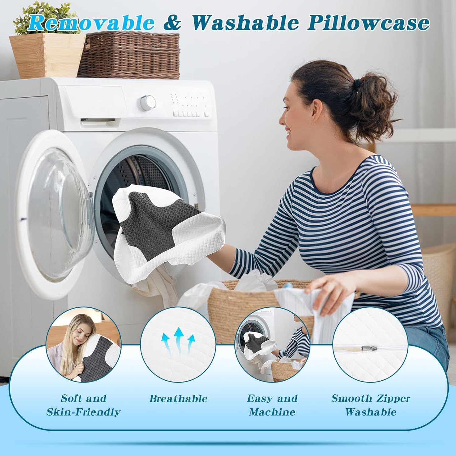 Side Sleeper Pillow with Arm Hole, Upgraded Height Arm Pillow for Larger Frames, Shoulder Relief System, Premium Memory Foam, Suitable for Side, Back and Stomach Sleepers - Grey