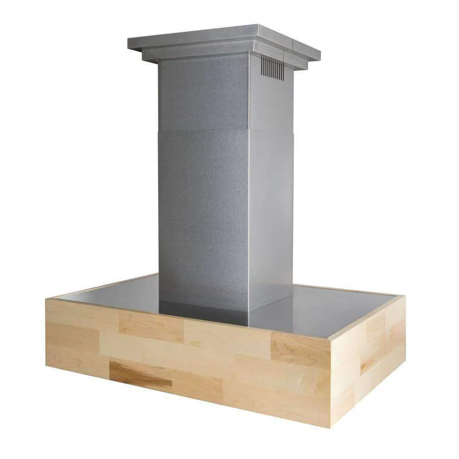 ZLINE 30-Inch Remote Blower Designer Series Wooden Island Mount Range Hood with Butcher Block and 700 CFM Motor (681iM-RD-30)