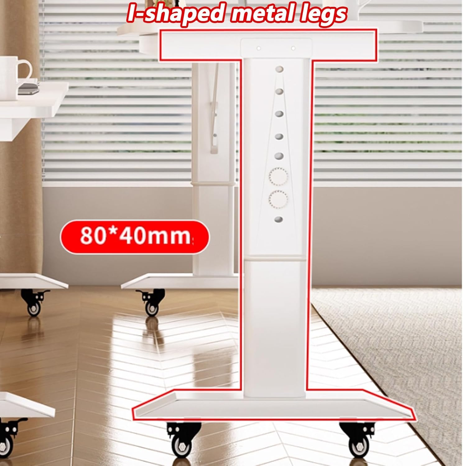 Adjustable Overbed Table with Wheels, Adjustable Height Rolling Tables, Laptop Desk Over Bed Tables with Baffle, Bed Desk for Hospital and Home Use(White,210x50cm/82.6x19.6in)
