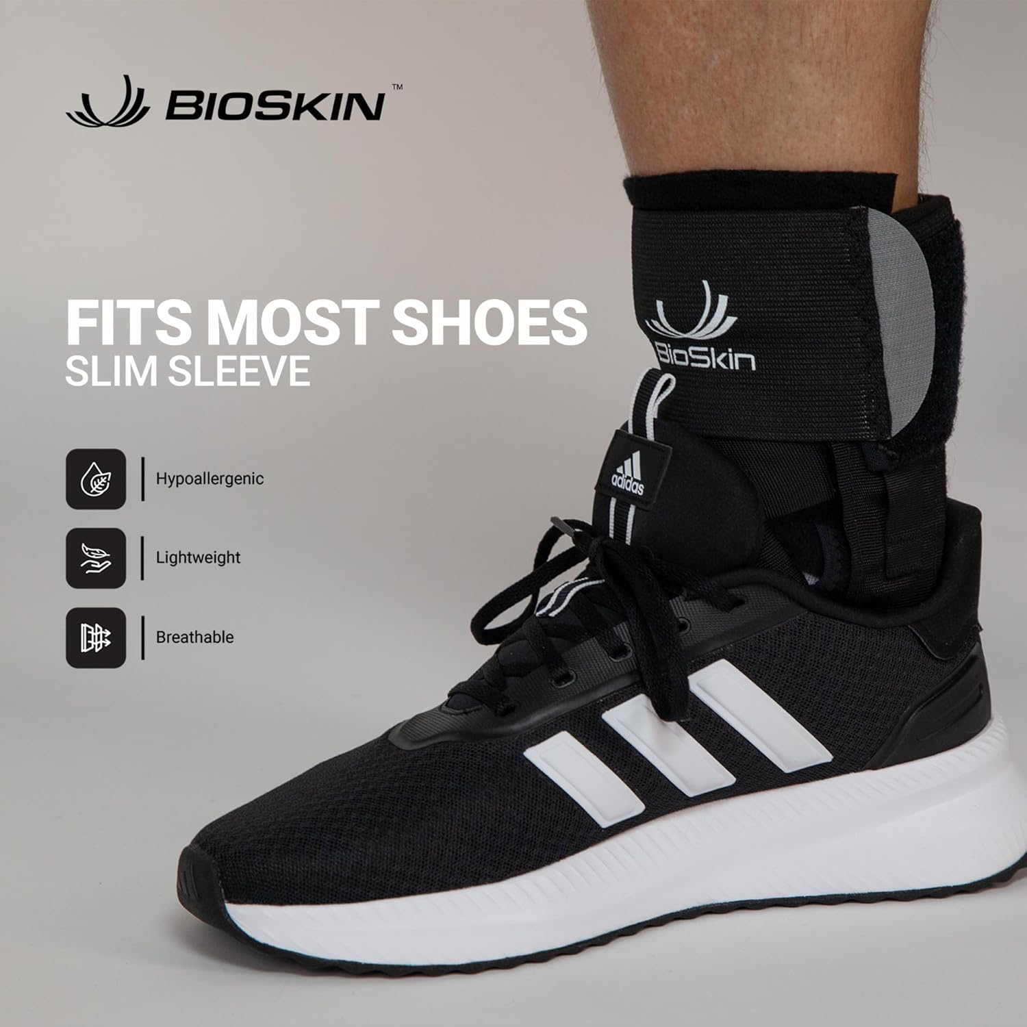 BioSkin TriLok Ankle Brace - Sprained Ankle & Plantar Fasciitis Support, Figure-8 Stabilizer with FootLok Arch-Lift, Women & Men, Fits in Most Shoes, Lightweight & Hypoallergenic, HSA/FSA, Medium