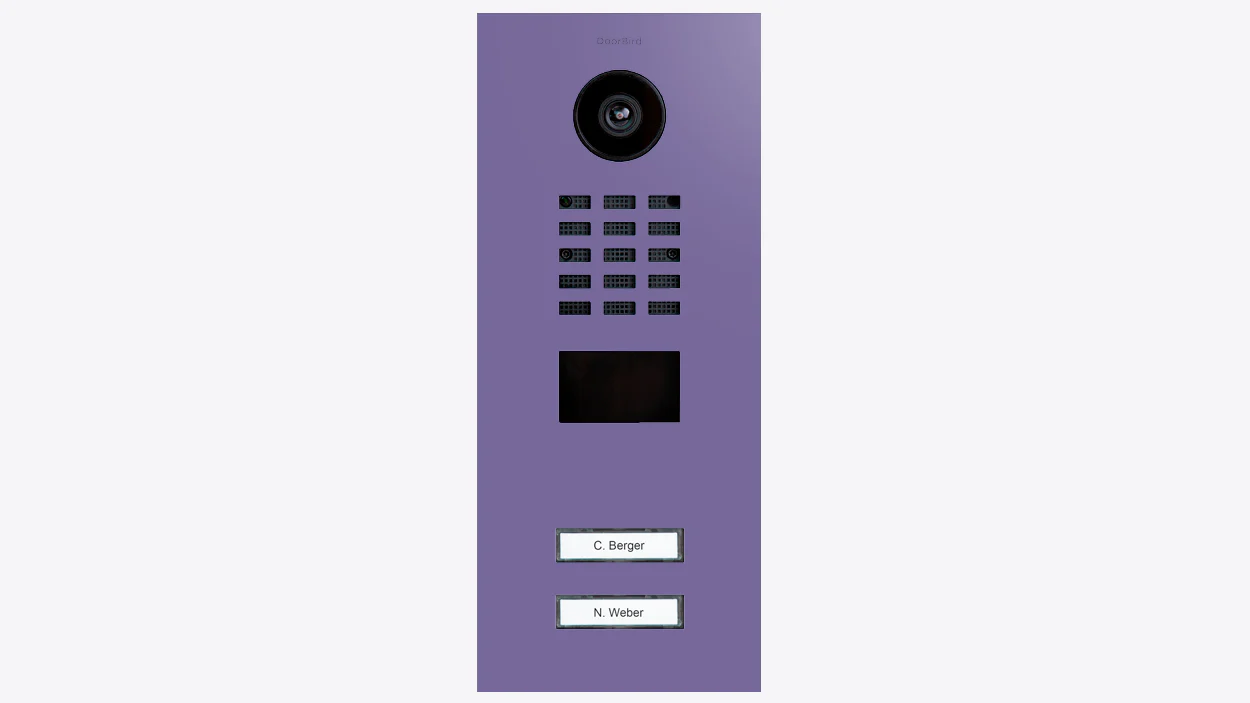 DoorBird D2102V IP Video Door Station, 2 Call Button in Blue Lilac, RAL 4005