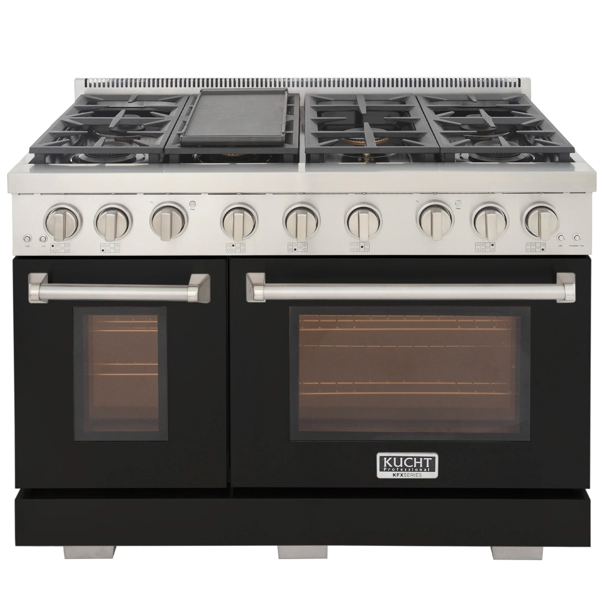 Kucht Professional 48-Inch 6.7 cu. ft. Gas Range in Black with True Simmer Burners (KFX4800X-BK)