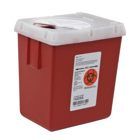 Cardinal Health™ Monoject™ Phlebotomy Sharps Container, Red, 2.2 Quart, Case of 60