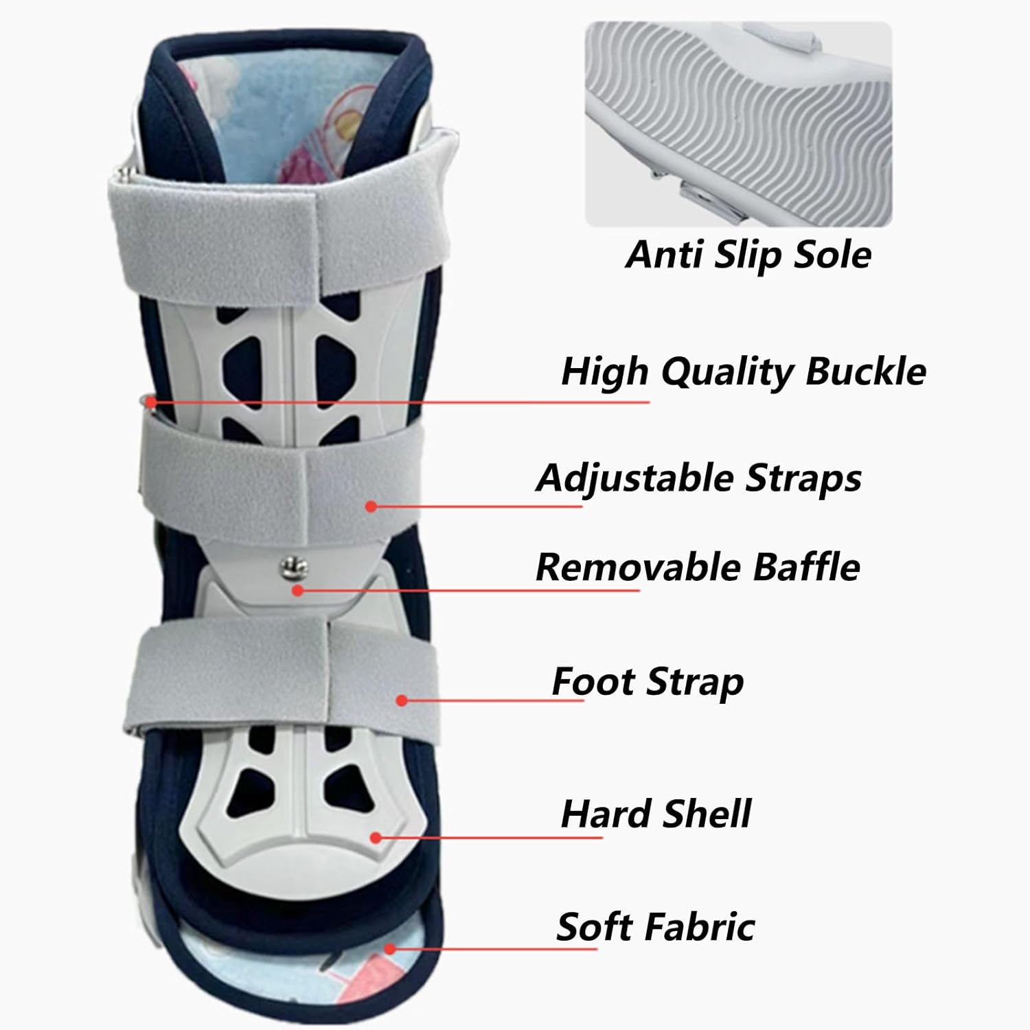 SFKLYU Kids AFO Drop Foot Brace Kids Ankle Foot Brace Drop Foot Splint for Child Toddler Ankle Foot Orthosis Night Splint,B Left,M