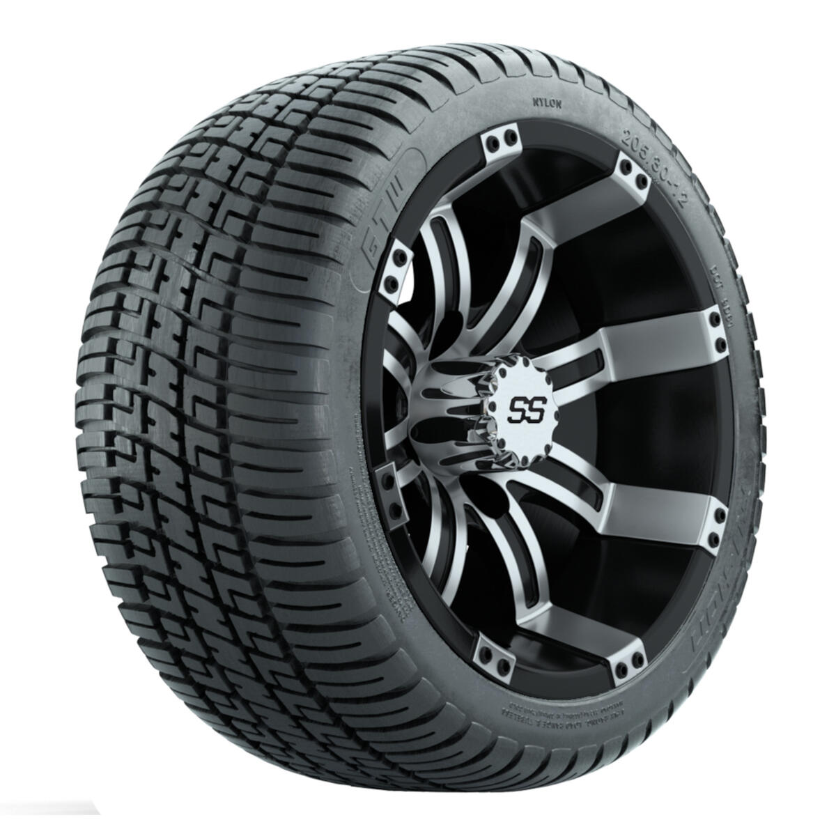 12” GTW Tempest Black and Machined Wheels with 18” Fusion DOT Street Tires – Set of 4