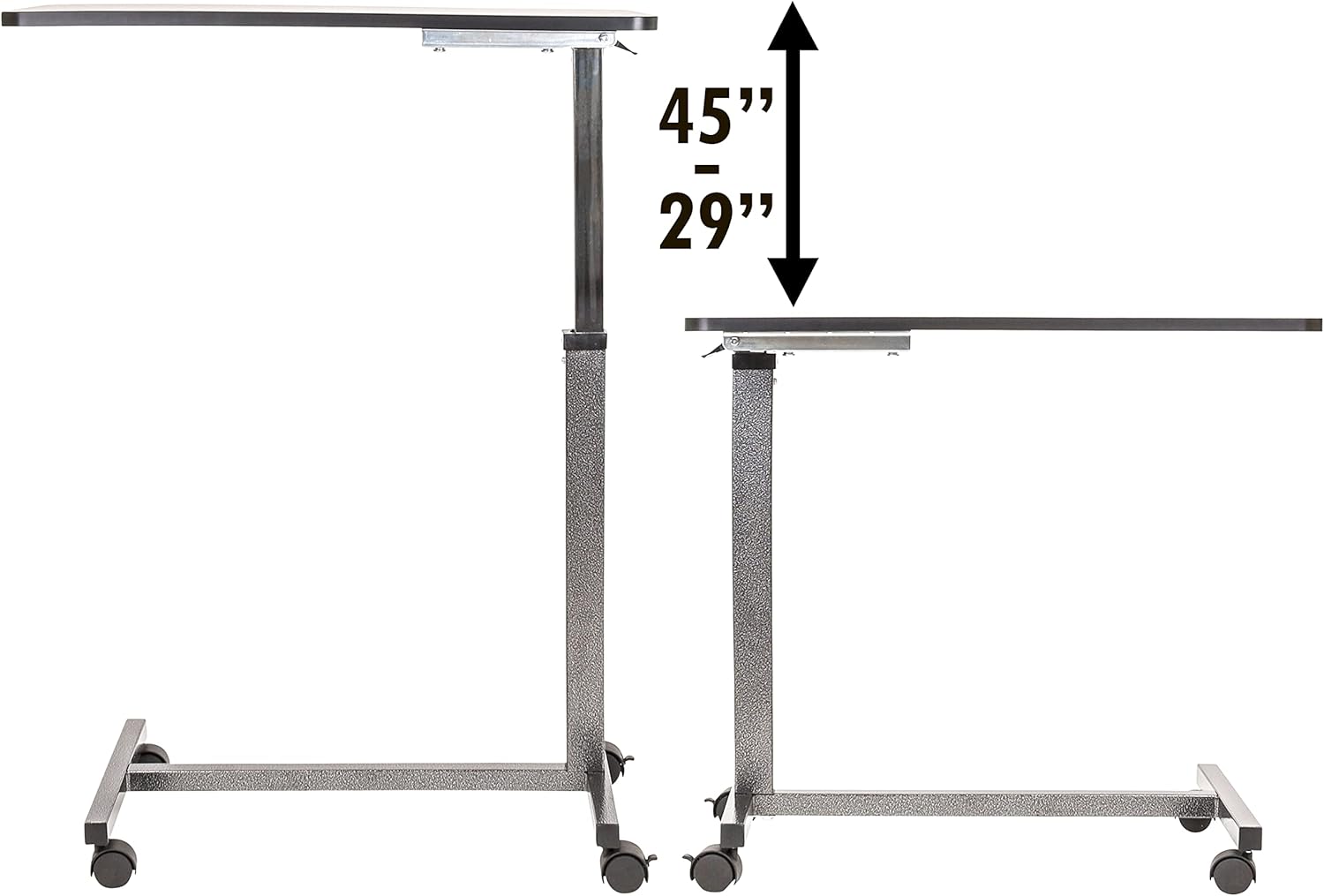 Roscoe Medical Hospital Bed Table, Rolling Overbed Table, Laptop Tables for Recliner, Bed, Bedside and Sofa - Computer Tables, Hospital Tray, Adjustable with Wheels and Secure Height Adjustment