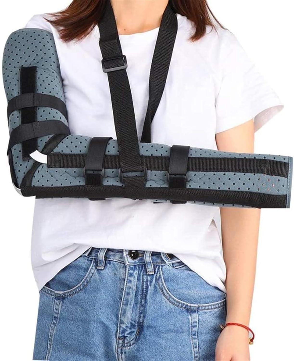 Elbow Sling, Therapy Breathable Arm Sling Elbow Humerus Brace Splint Arm Injury Recovery Support Helps Support Elevate Arm Injury Recovery,L